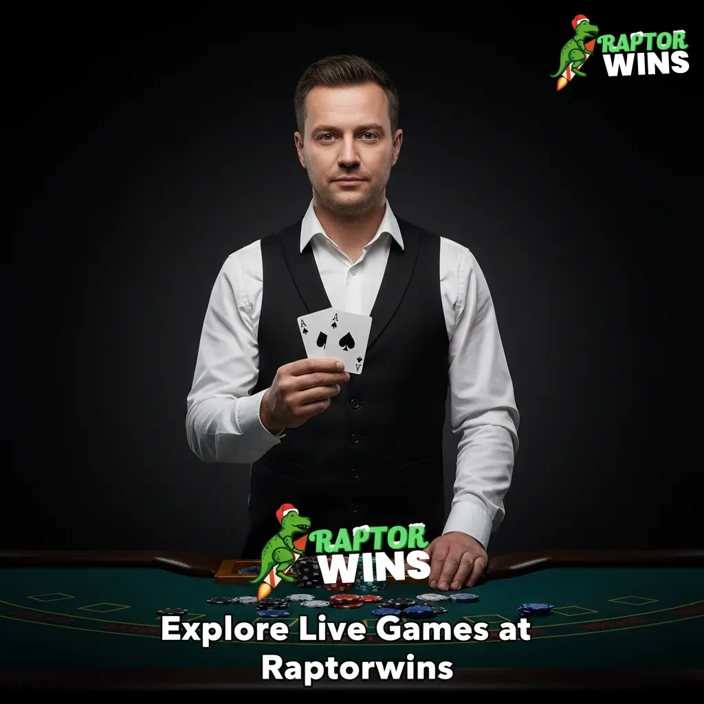 Raptorwins live casino lobby showcasing roulette, blackjack, baccarat, poker, game shows, craps, and sic bo tables.