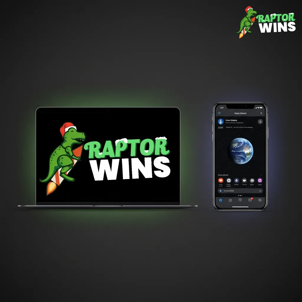 Raptorwins top bar with Sports, Live, Esports, Casino, plus account, balance, bet slip, search, odds, language