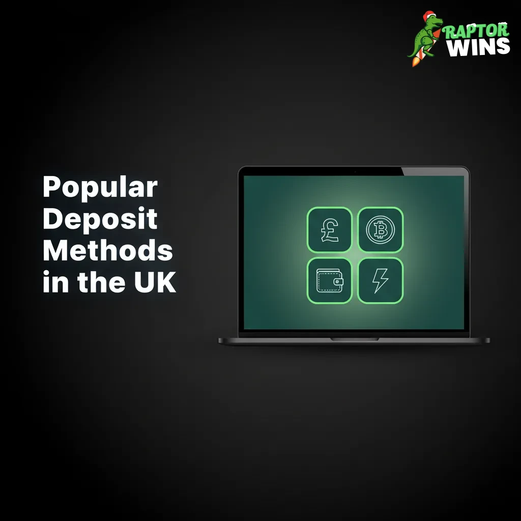 Infographic showing popular UK deposit methods: Visa Debit, Mastercard Debit, and USDT (ERC20) for quick, secure top-ups.
