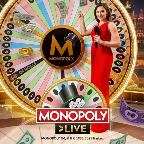 Monopoly Live game show featuring 3D bonus wheel rounds on Raptorwins.