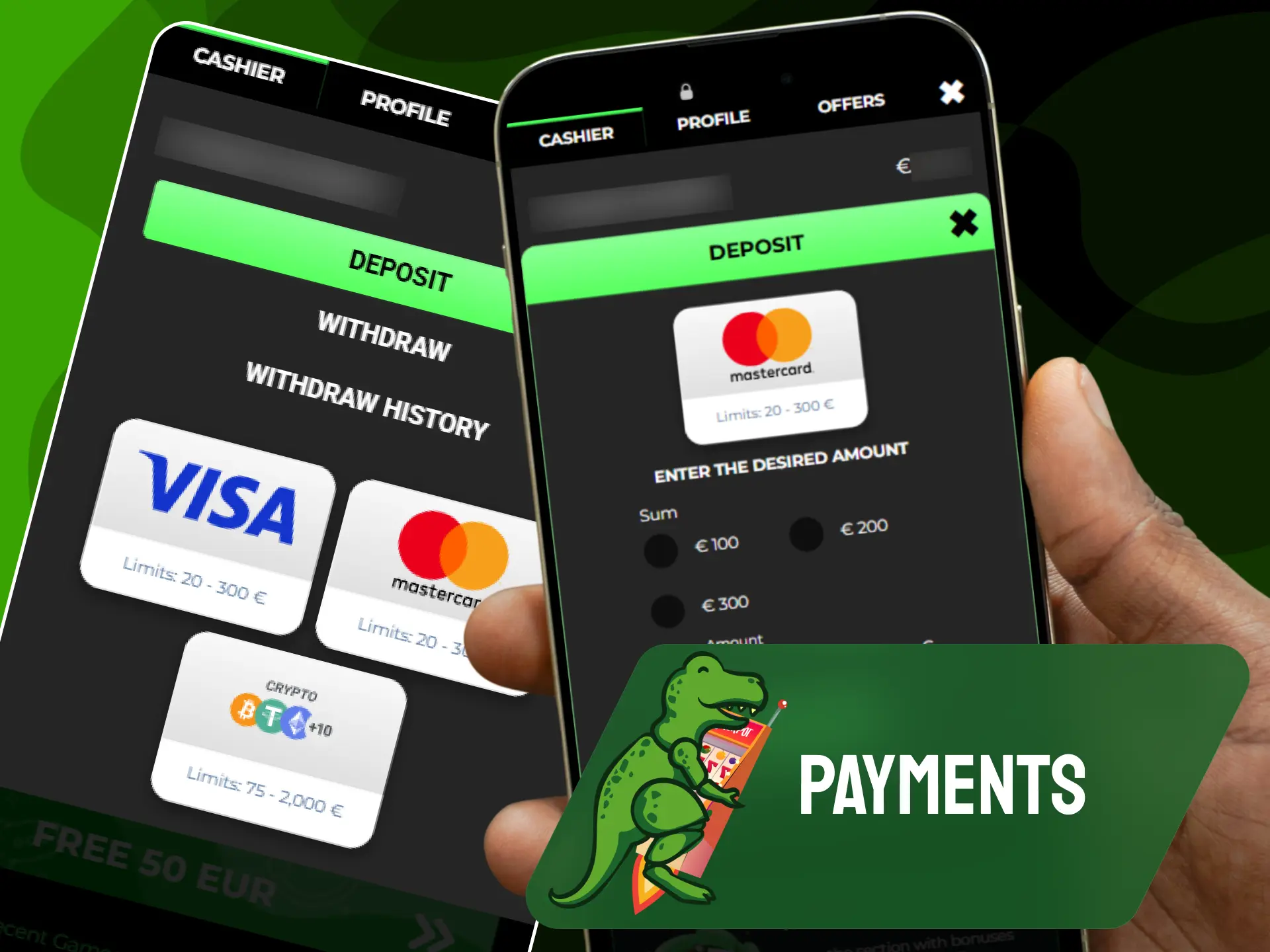 Secure UK deposit and withdrawal methods integrated into the Raptorwins mobile app.