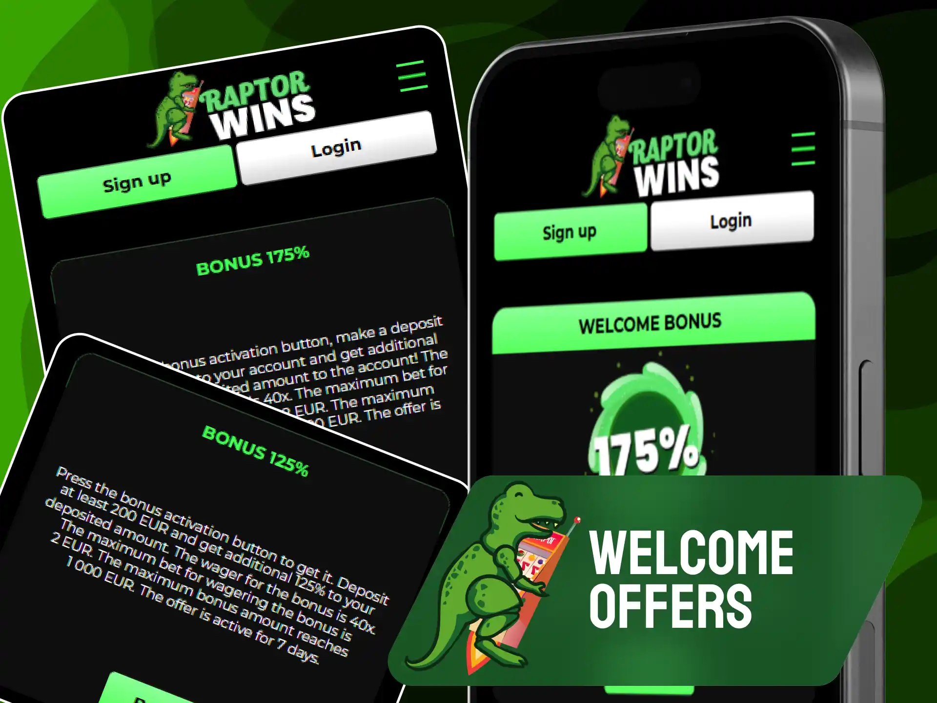 Exclusive welcome bonuses, free bets, and promotions available in the Raptorwins mobile app.