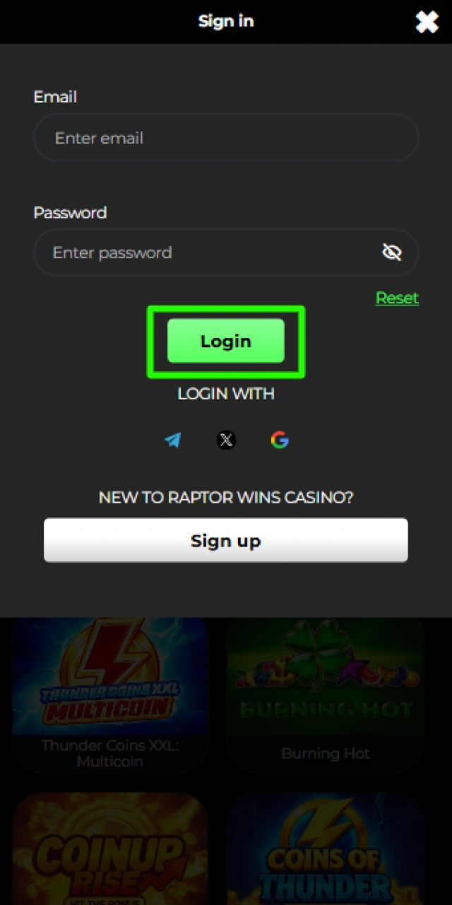 Accessing your personal user dashboard and account balance on Raptorwins.