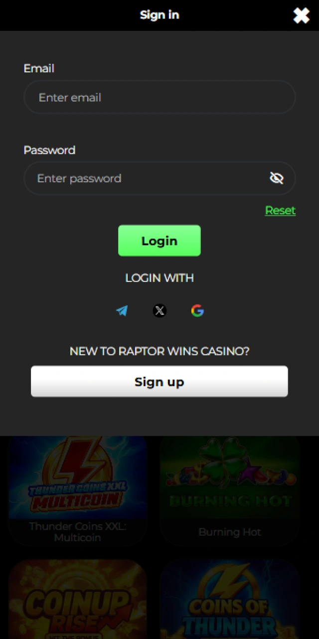 Completing two-factor authentication security verification on Raptorwins.