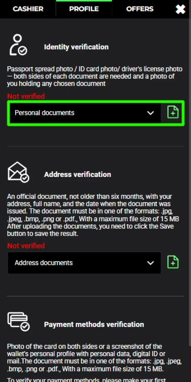 Uploading a valid government-issued ID card or passport to Raptorwins for identity verification.
