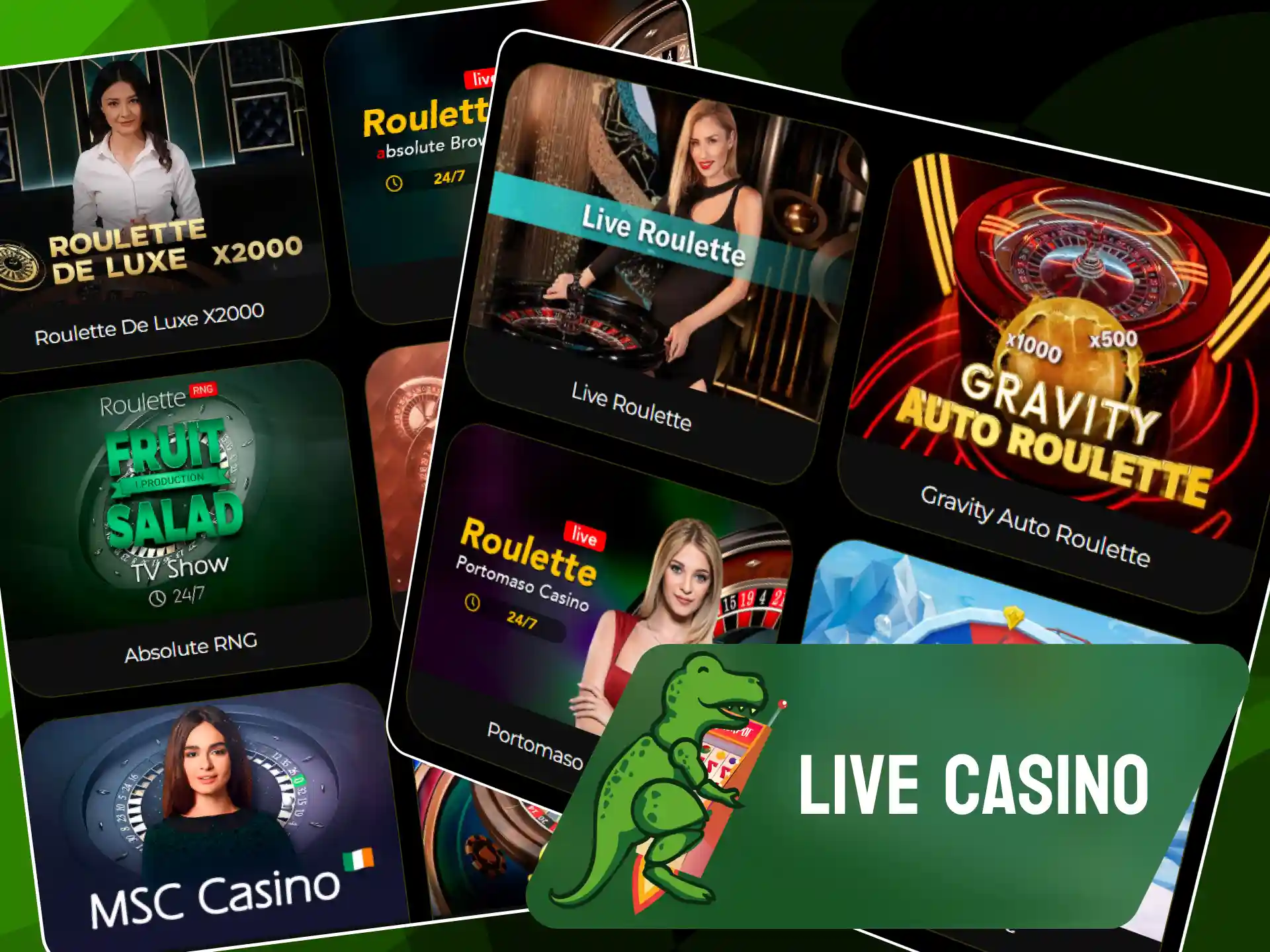 Raptorwins live casino section featuring real-time dealer games.