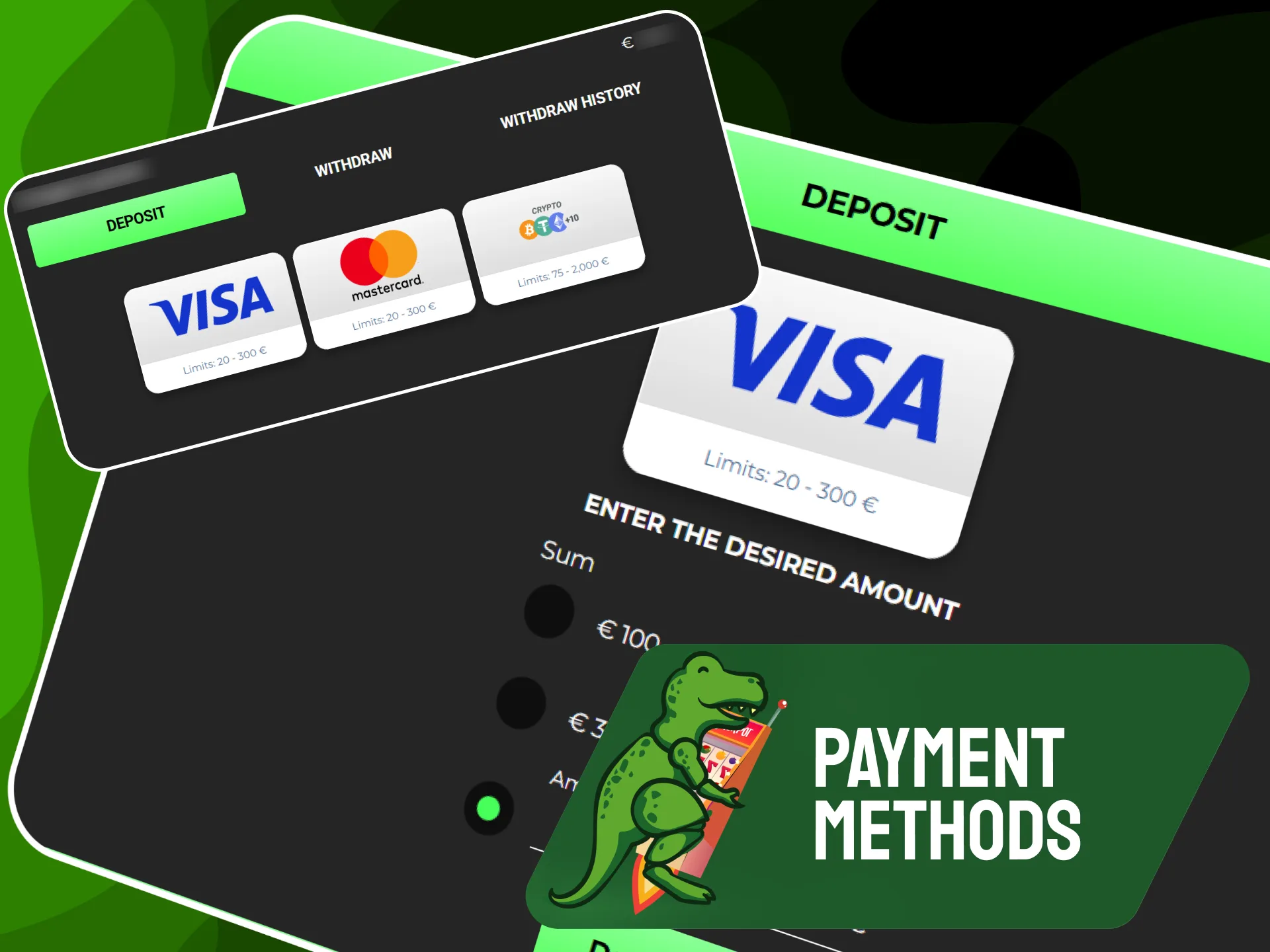 Trusted deposit and withdrawal payment options available on Raptorwins.