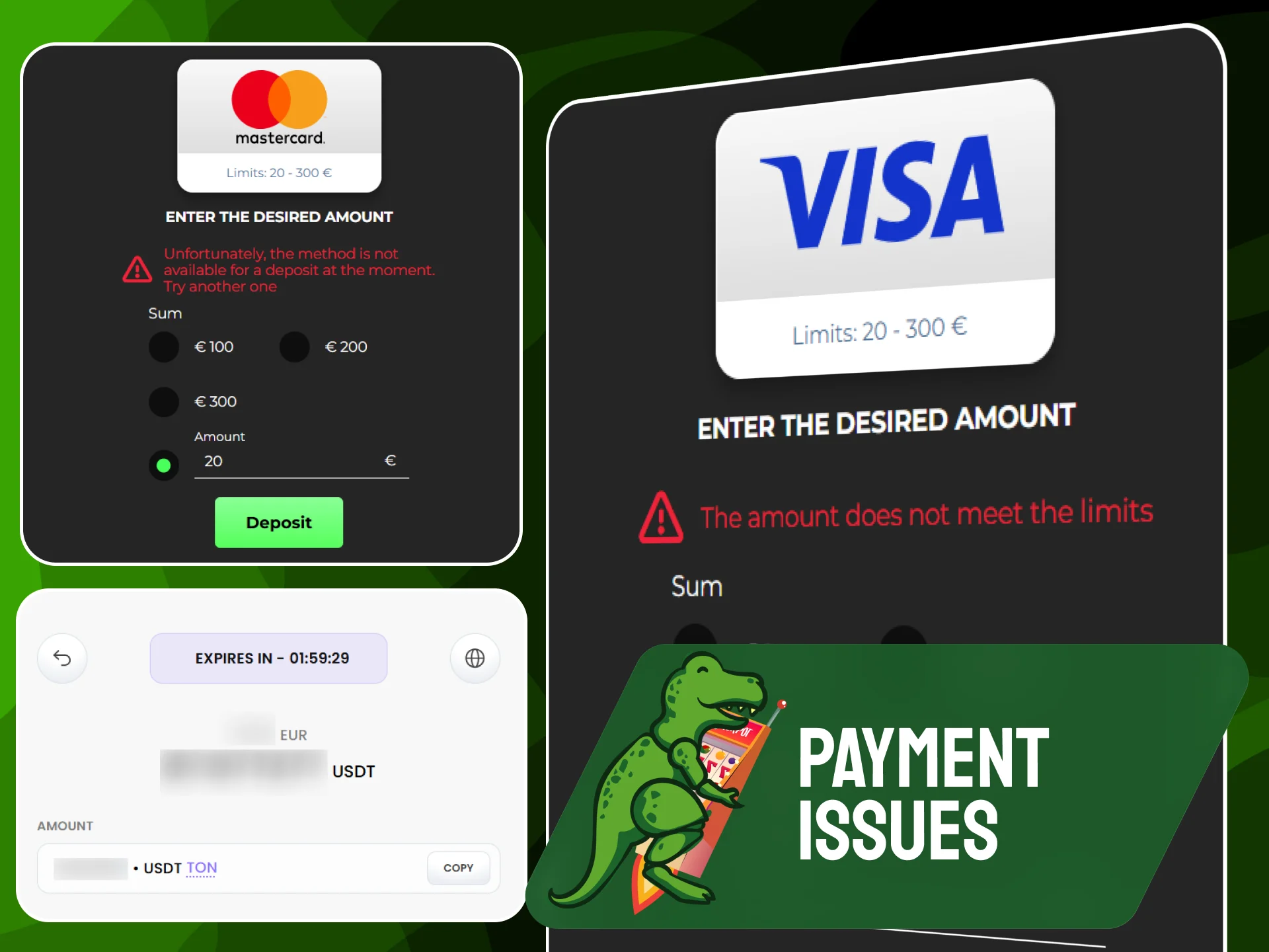 Troubleshooting guide for common deposit and withdrawal errors on Raptorwins UK.