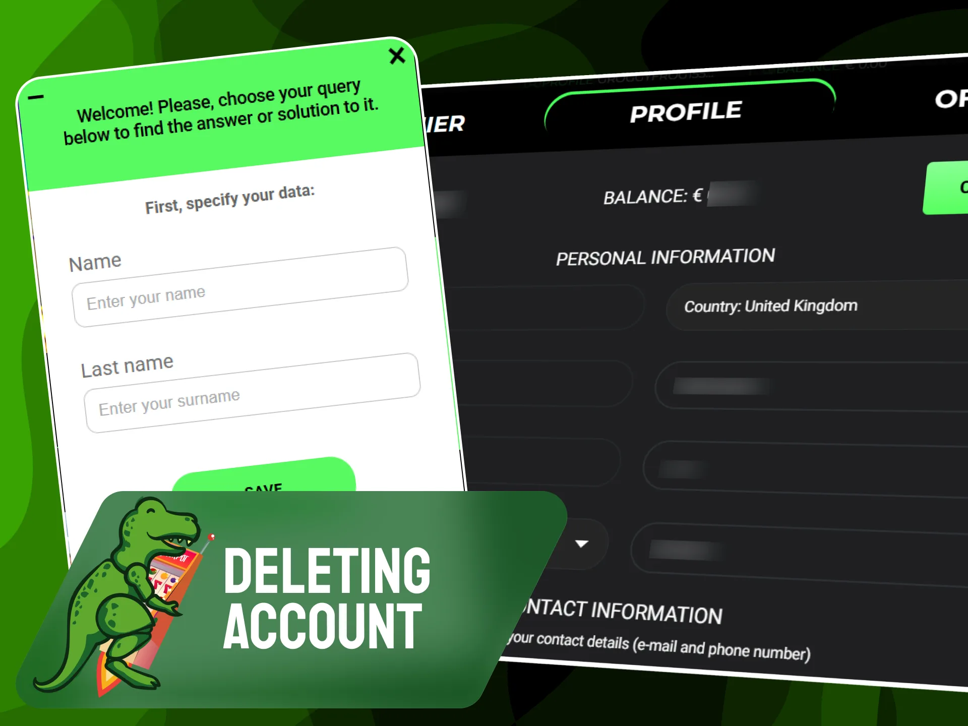 Instructions on how to request account closure or permanent account deletion on Raptorwins.
