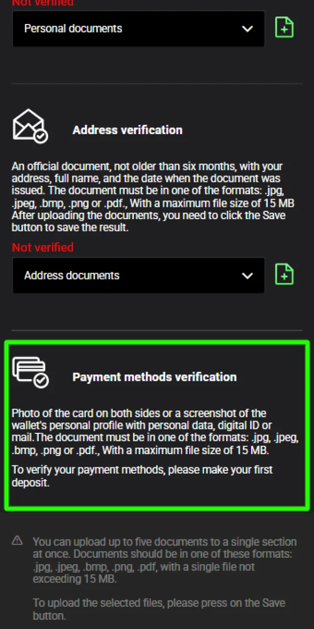 Confirming ownership of your registered payment method for Raptorwins account security.