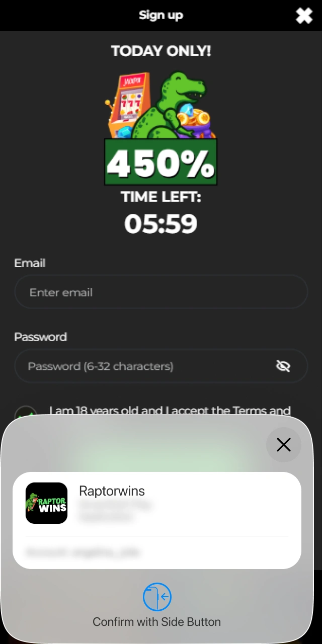Setting up secure login settings and gaining access to your Raptorwins mobile account.