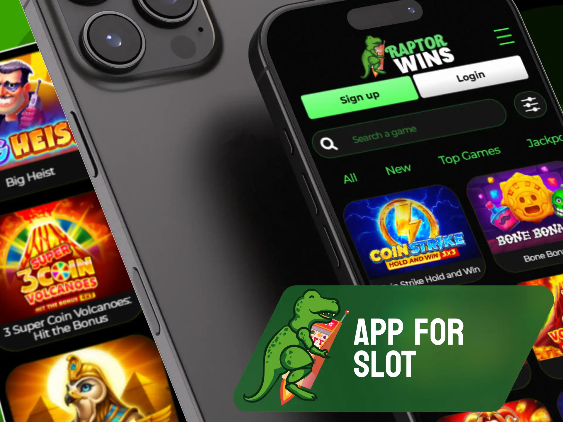 Mobile application guide for playing online slots on Android and iOS with Raptorwins.