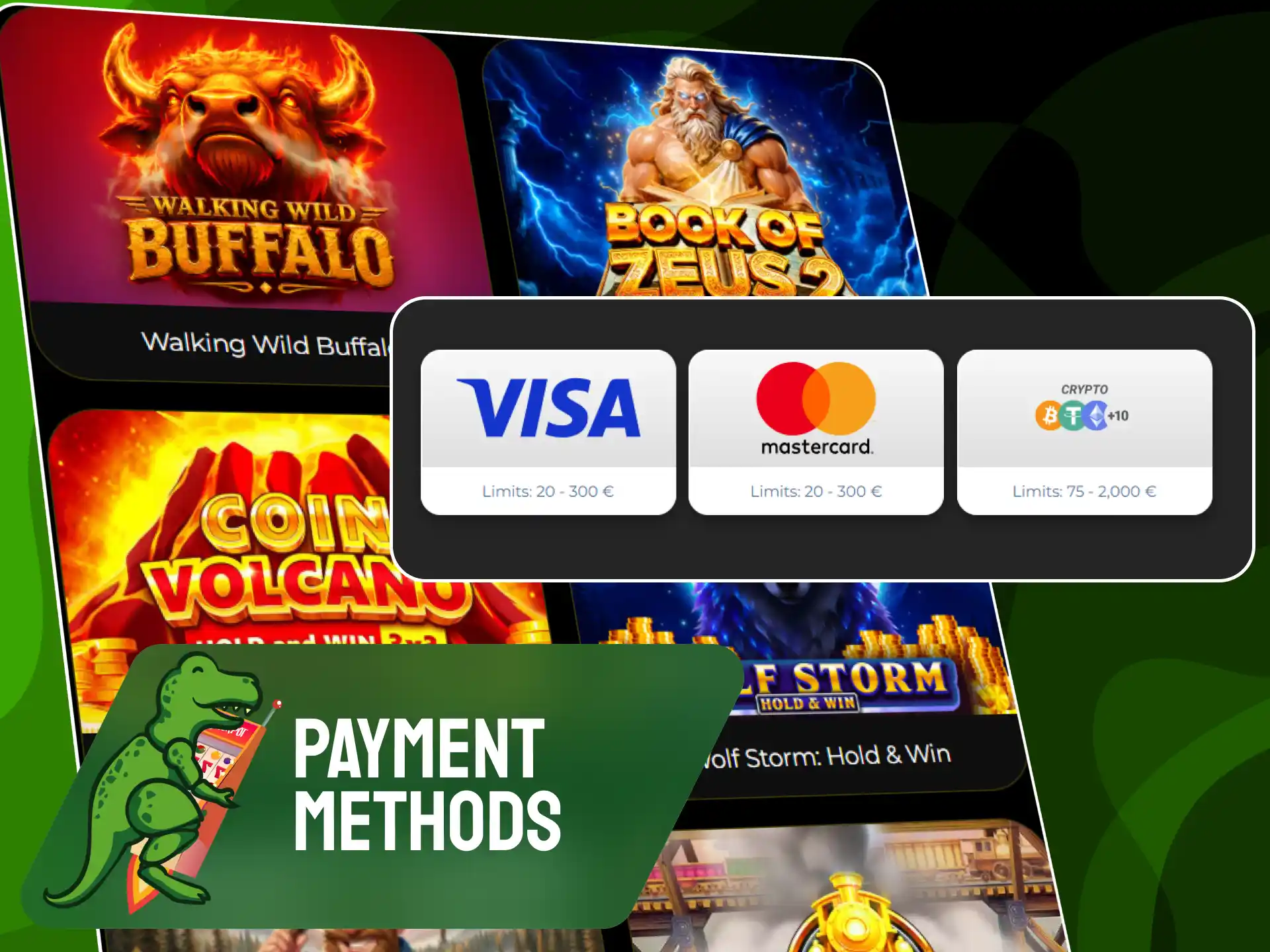 Fast and secure deposit and withdrawal payment options for slot play on Raptorwins UK.