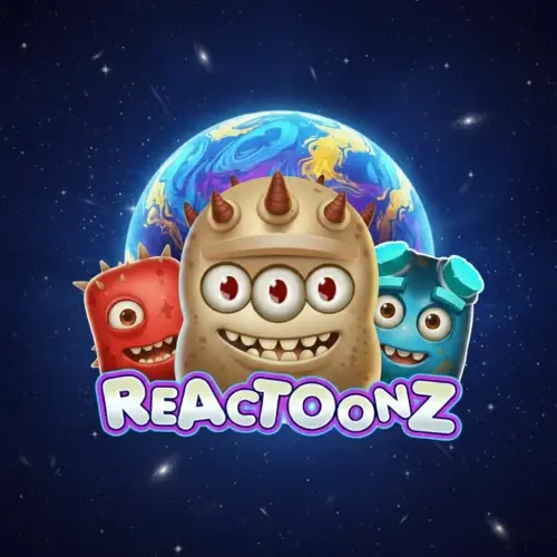 Reactoonz cluster-pays grid slot game featuring alien symbols on Raptorwins.